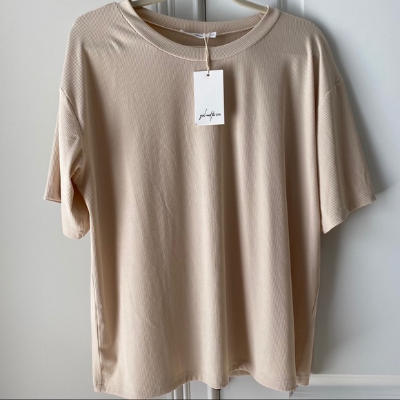 Revolve Nude Ribbed Top - Picture 3 of 4